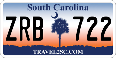 SC license plate ZRB722