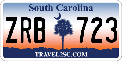 SC license plate ZRB723