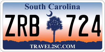 SC license plate ZRB724