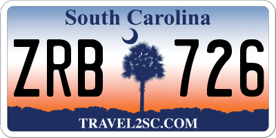 SC license plate ZRB726