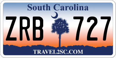 SC license plate ZRB727