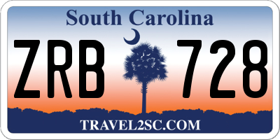 SC license plate ZRB728