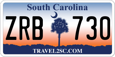 SC license plate ZRB730