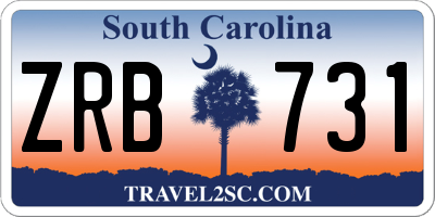 SC license plate ZRB731