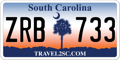 SC license plate ZRB733