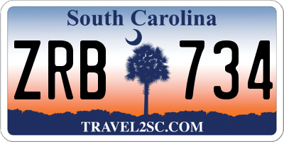 SC license plate ZRB734