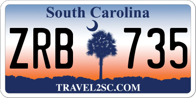 SC license plate ZRB735