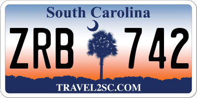 SC license plate ZRB742