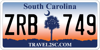 SC license plate ZRB749