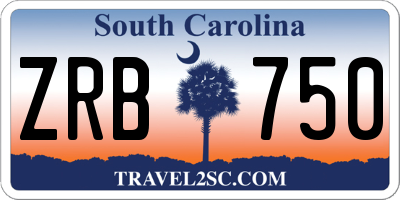 SC license plate ZRB750