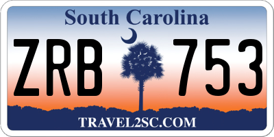 SC license plate ZRB753