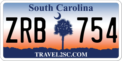 SC license plate ZRB754