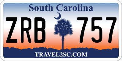 SC license plate ZRB757