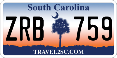 SC license plate ZRB759