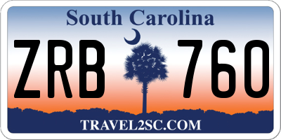 SC license plate ZRB760