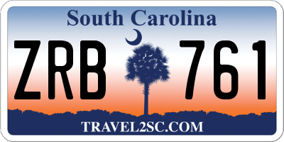 SC license plate ZRB761