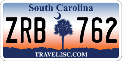 SC license plate ZRB762