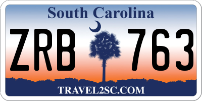 SC license plate ZRB763