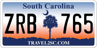 SC license plate ZRB765