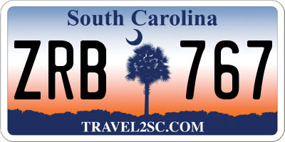 SC license plate ZRB767