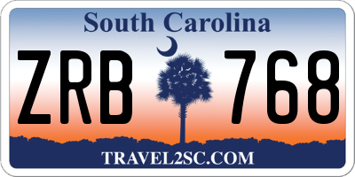SC license plate ZRB768