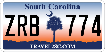 SC license plate ZRB774