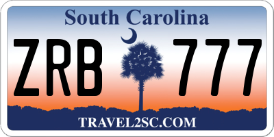 SC license plate ZRB777
