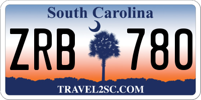 SC license plate ZRB780