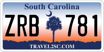 SC license plate ZRB781