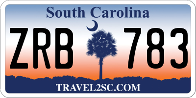 SC license plate ZRB783