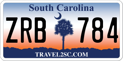 SC license plate ZRB784