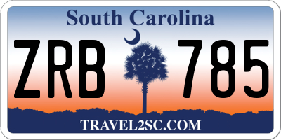 SC license plate ZRB785