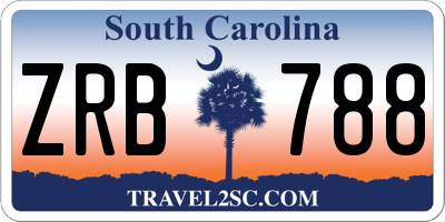 SC license plate ZRB788