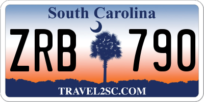 SC license plate ZRB790