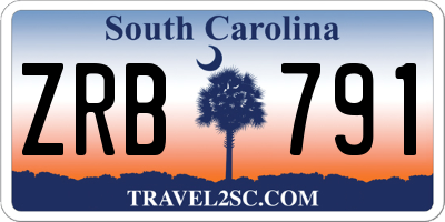 SC license plate ZRB791