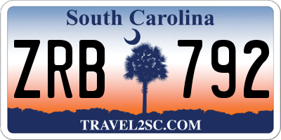 SC license plate ZRB792
