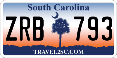 SC license plate ZRB793