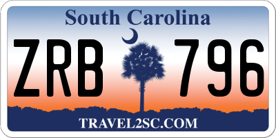 SC license plate ZRB796