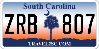 SC license plate ZRB807