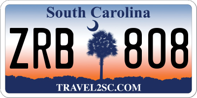 SC license plate ZRB808