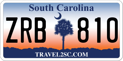 SC license plate ZRB810