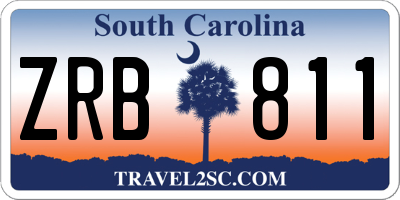SC license plate ZRB811
