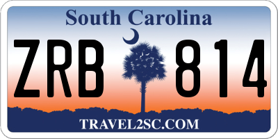 SC license plate ZRB814