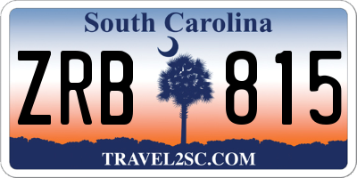 SC license plate ZRB815