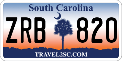 SC license plate ZRB820