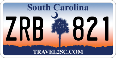 SC license plate ZRB821