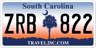 SC license plate ZRB822