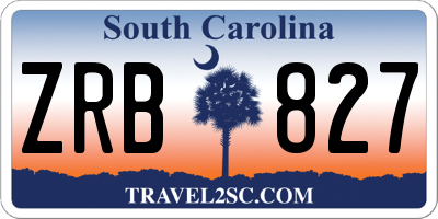 SC license plate ZRB827