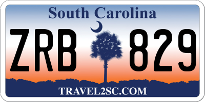 SC license plate ZRB829