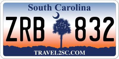 SC license plate ZRB832